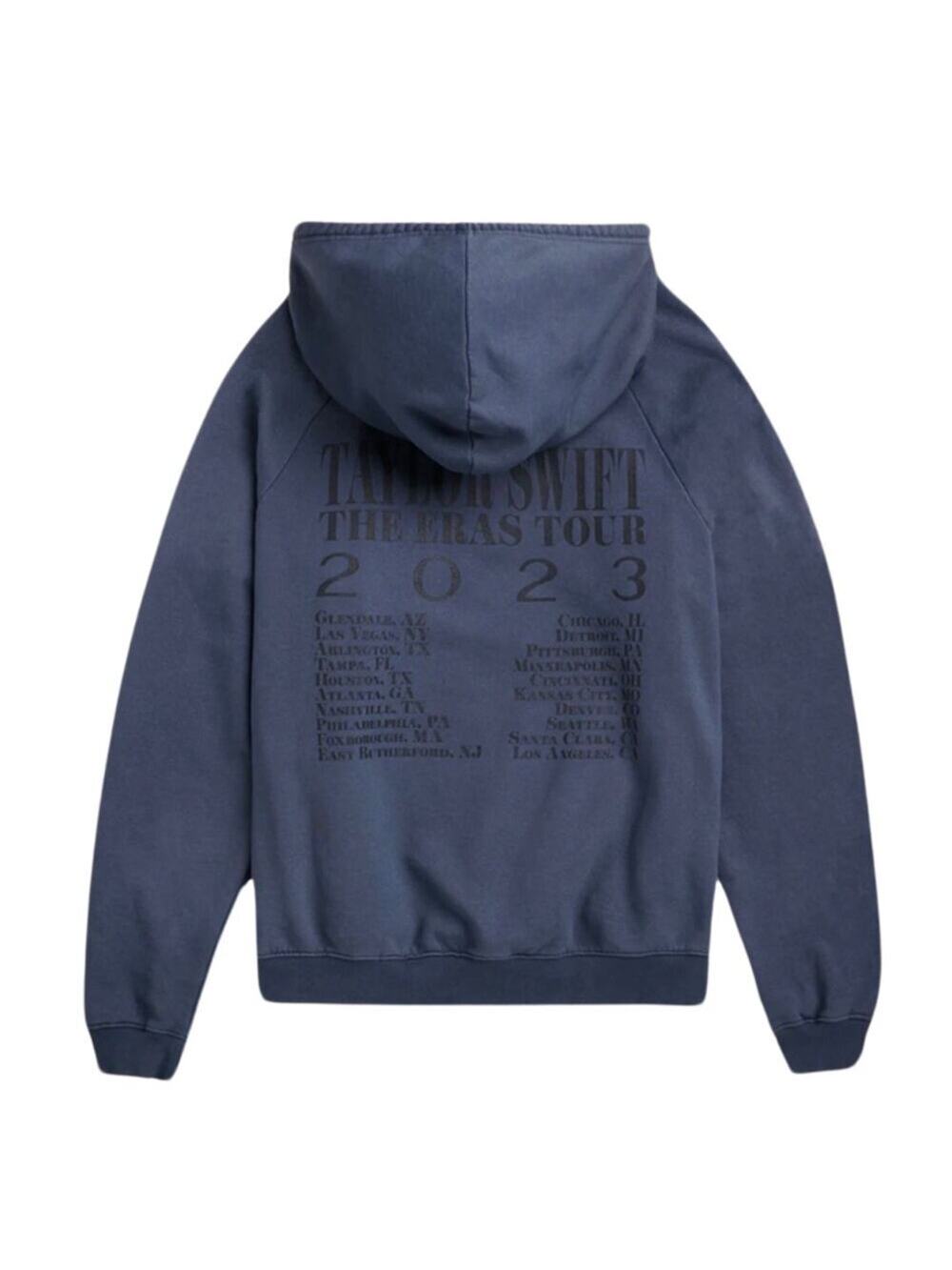 NEW Taylor Swift THE ERAS TOUR Washed Blue Hoodie sz Large 2023 Oversized US